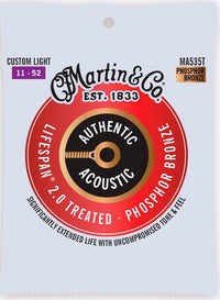 Martin MA535T Authentic Lifespan 2.0 PB 92/8 Custom Light Juego Cuerdas Guitarra Acústica 011-052 1