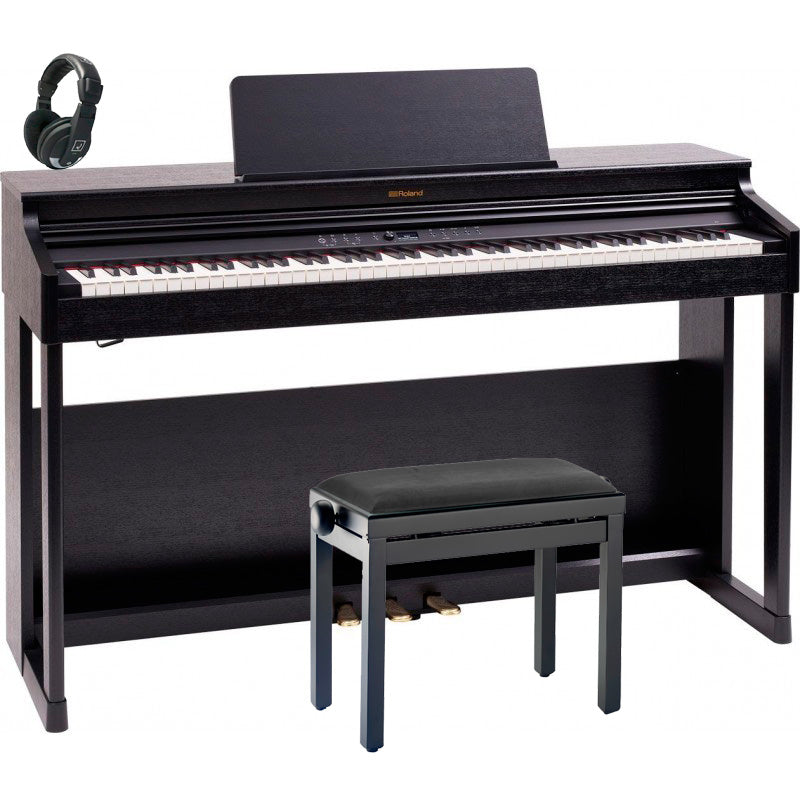 Roland -Pack- RP701 CB Piano Digital Contemporary Black + Banqueta y Auriculares 1