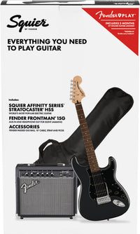 Squier Affinity Pack Stratocaster HSS IL CFM Guitarra Eléctrica Charcoal Frost Metallic 2