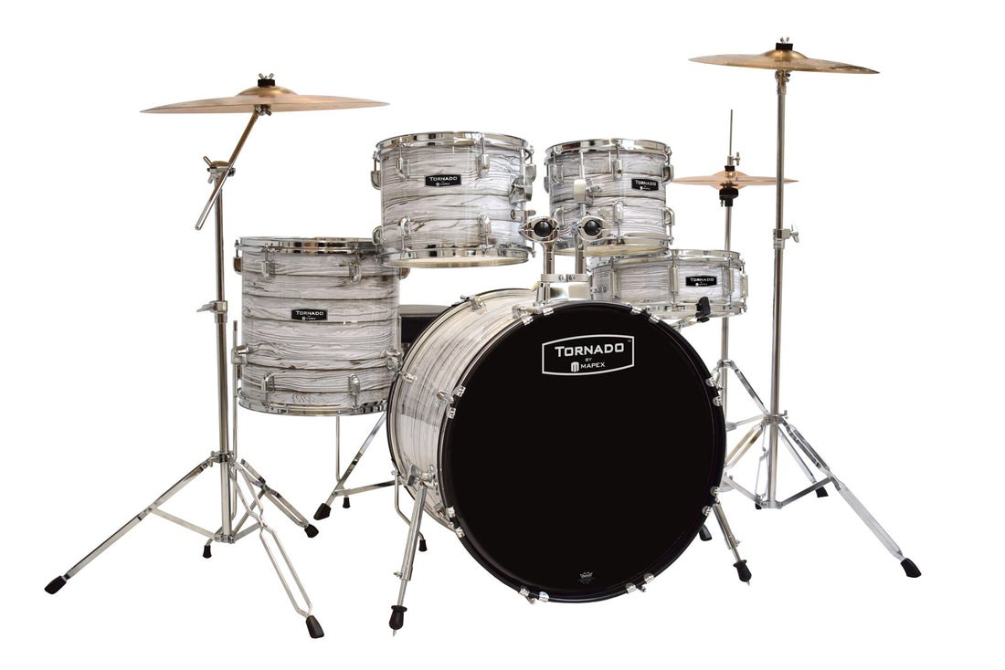 Mapex TNM5294FTFI Tornado Batería Acústica con Herrajes Stripped White 1