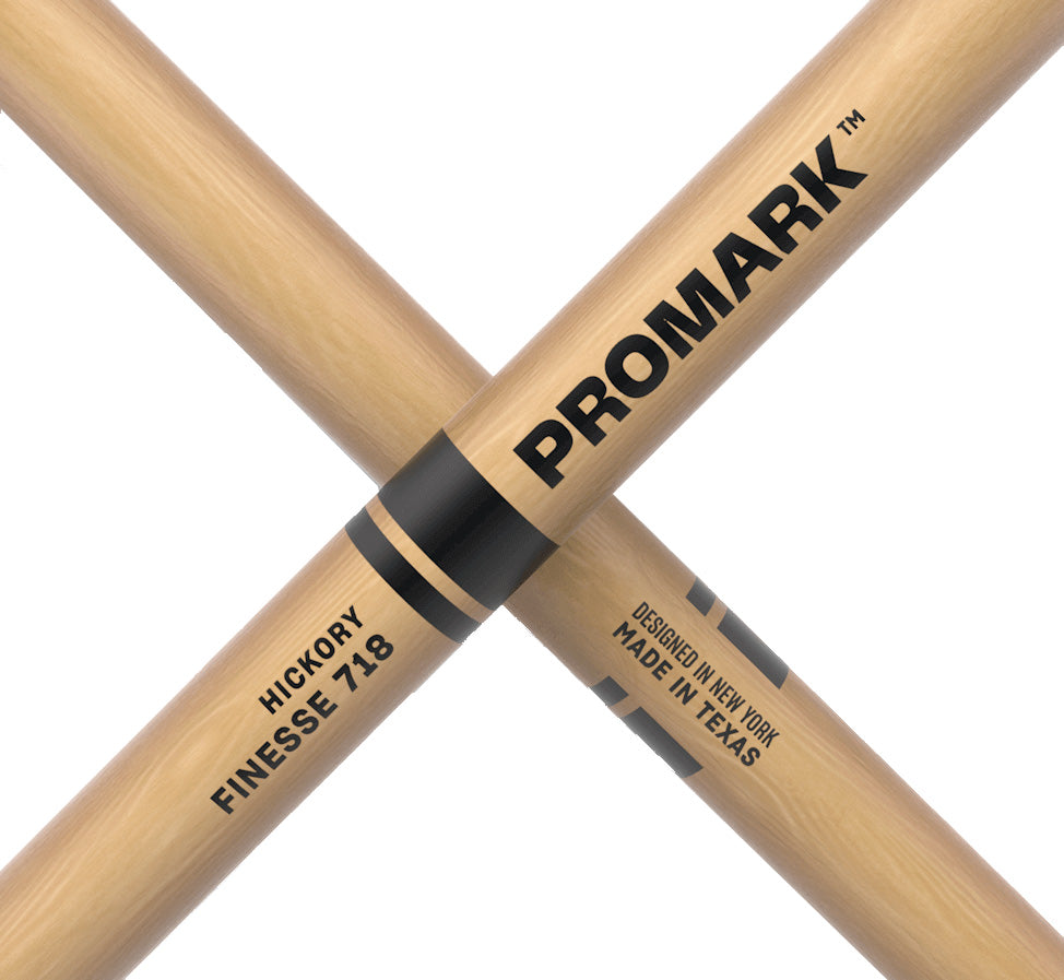 Pro Mark TX718W Finesse Hickory Samll Round Par Baquetas Batería 3