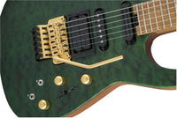 Jackson USA Phil Collen PC1 Satin Stain CFMN Guitarra Eléctrica Satin Transparent Green 6