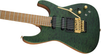 Jackson USA Phil Collen PC1 Satin Stain CFMN Guitarra Eléctrica Satin Transparent Green 7