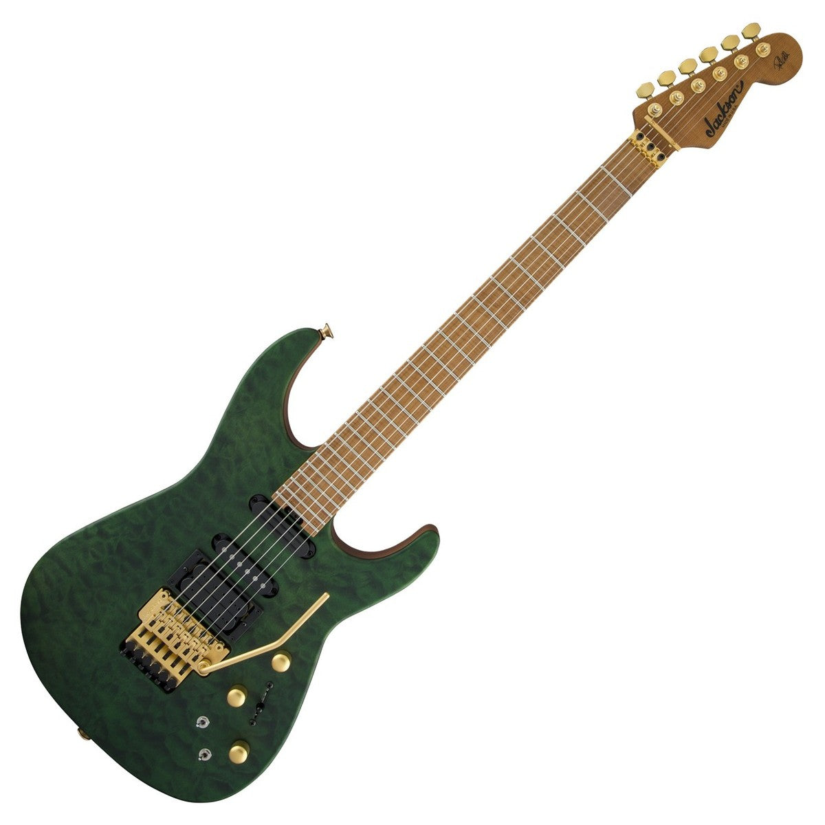 Jackson USA Phil Collen PC1 Satin Stain CFMN Guitarra Eléctrica Satin Transparent Green 10