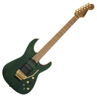 Jackson USA Phil Collen PC1 Satin Stain CFMN Guitarra Eléctrica Satin Transparent Green 10