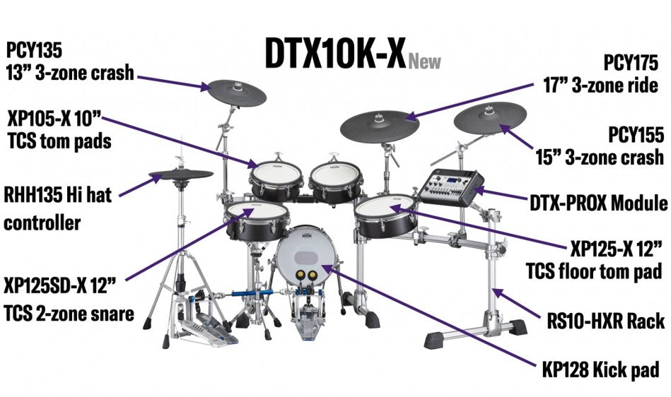 Yamaha DTX10KX BF Batería Electrónica Black Forest 26