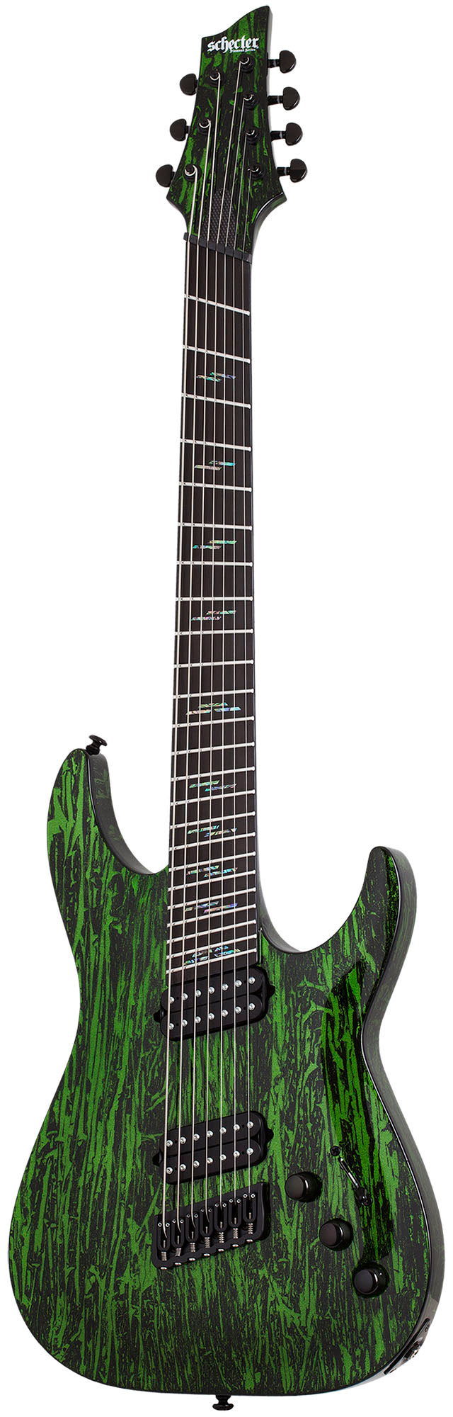 Schecter C-7 Multiscale Silver Mountain TV Guitarra Eléctrica Toxic Venom 1