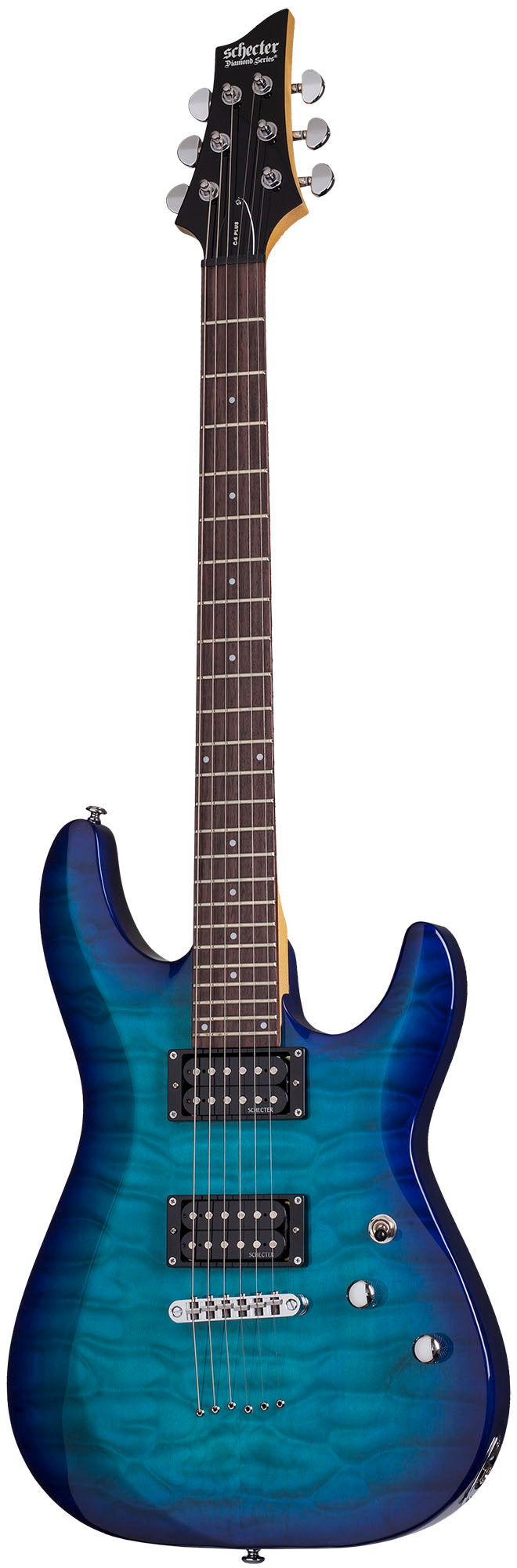 Schecter C-6 Plus OBB Guitarra Eléctrica Ocean Blue Burst 1