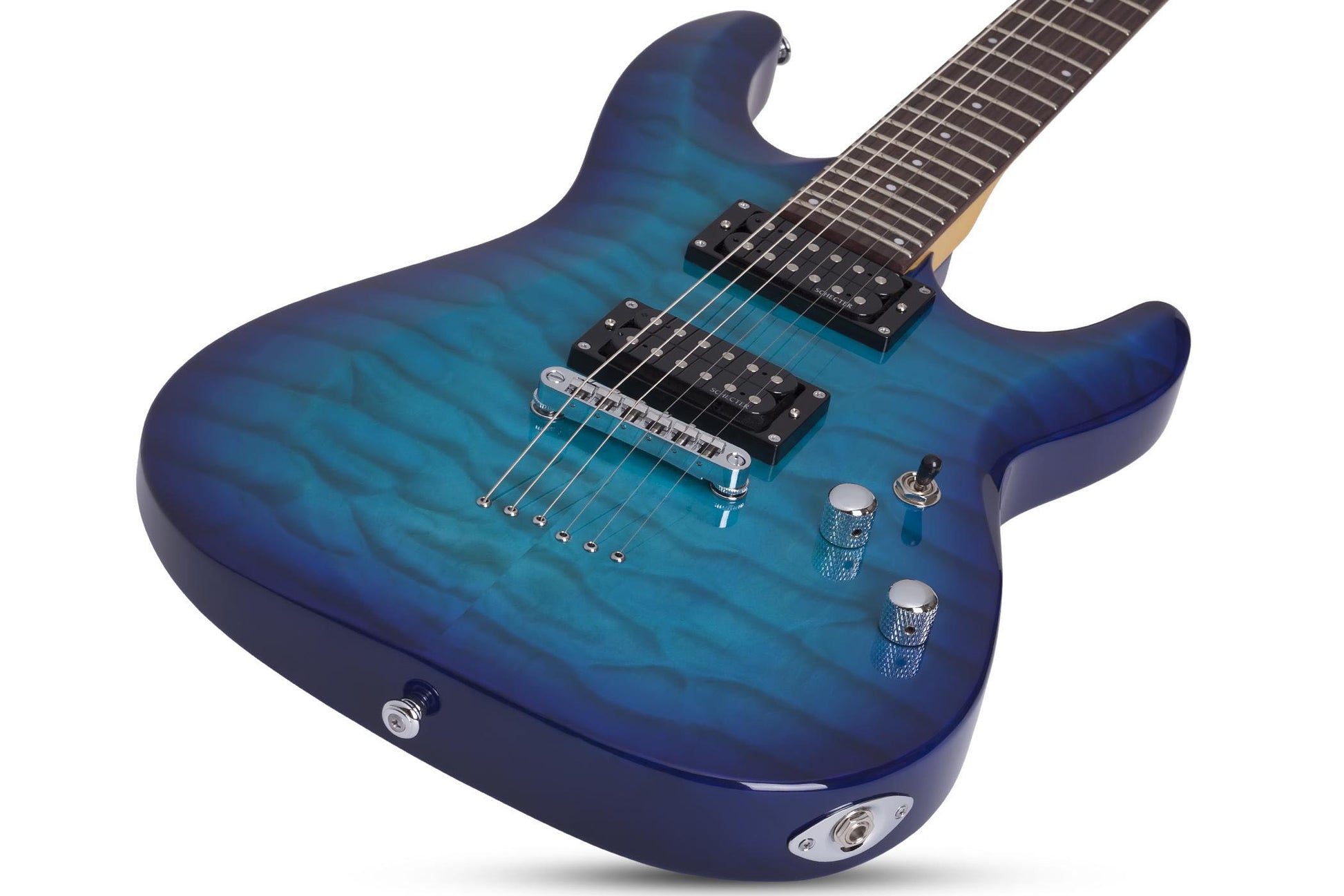 Schecter C-6 Plus OBB Guitarra Eléctrica Ocean Blue Burst 3