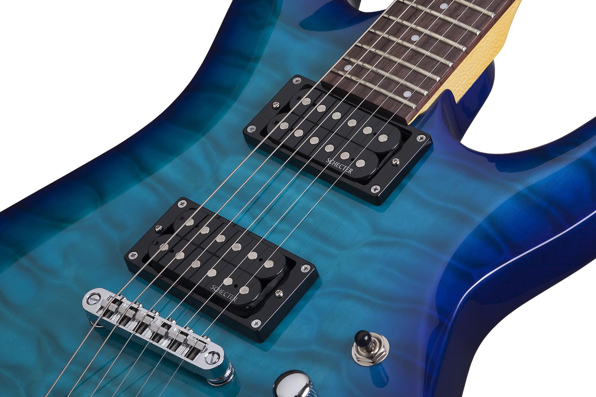 Schecter C-6 Plus OBB Guitarra Eléctrica Ocean Blue Burst 4