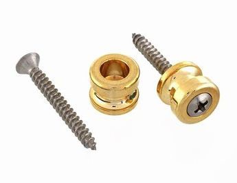 Schaller AP0683002 Brand Buttons Only for Strap Lock System with Screws (2) Gold 1