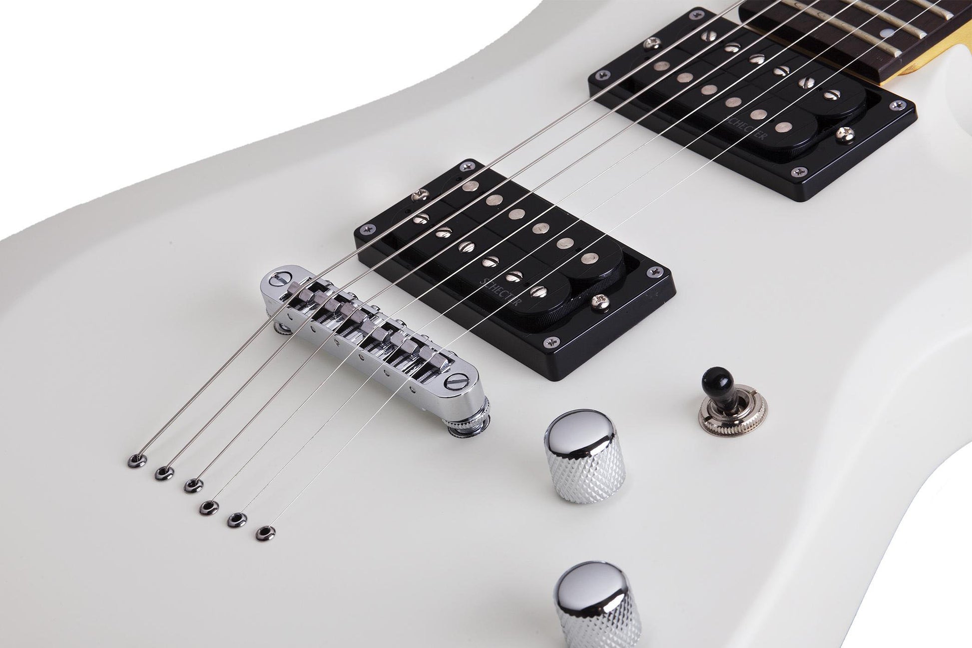 Schecter C-6 Deluxe SWH Guitarra Eléctrica Satin White 5