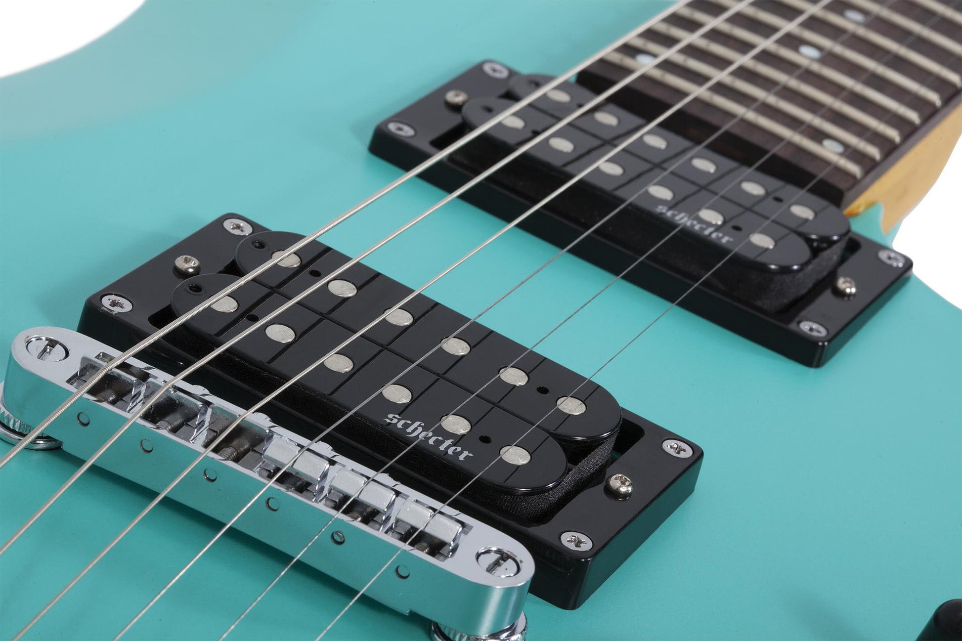 Schecter C-6 Deluxe SAQUA Guitarra Eléctrica Satin Aqua 5