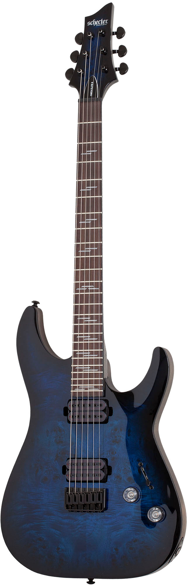 Schecter Omen Elite 6 STBB Guitarra Eléctrica See Thru Blue Burst 1