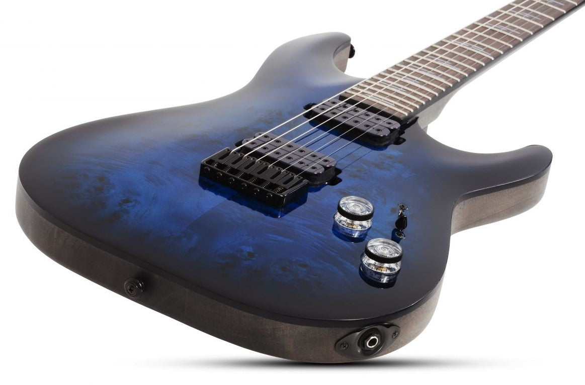 Schecter Omen Elite 6 STBB Guitarra Eléctrica See Thru Blue Burst 4