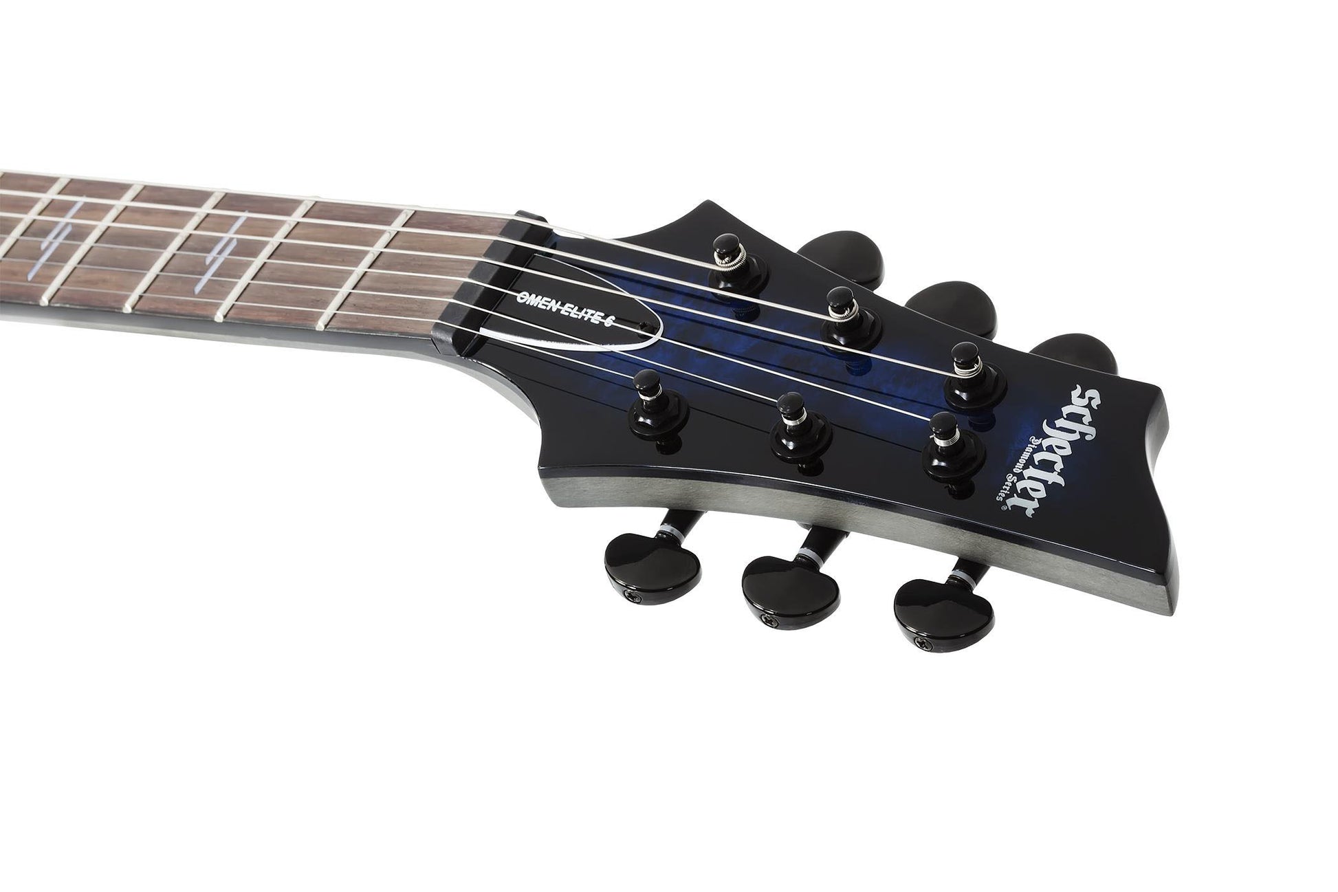 Schecter Omen Elite 6 STBB Guitarra Eléctrica See Thru Blue Burst 10