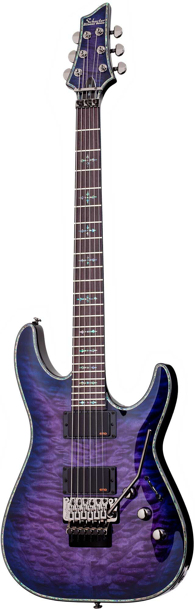 Schecter Hellraiser C-1 FR TPB Guitarra Eléctrica Transparent Purple Burst 1