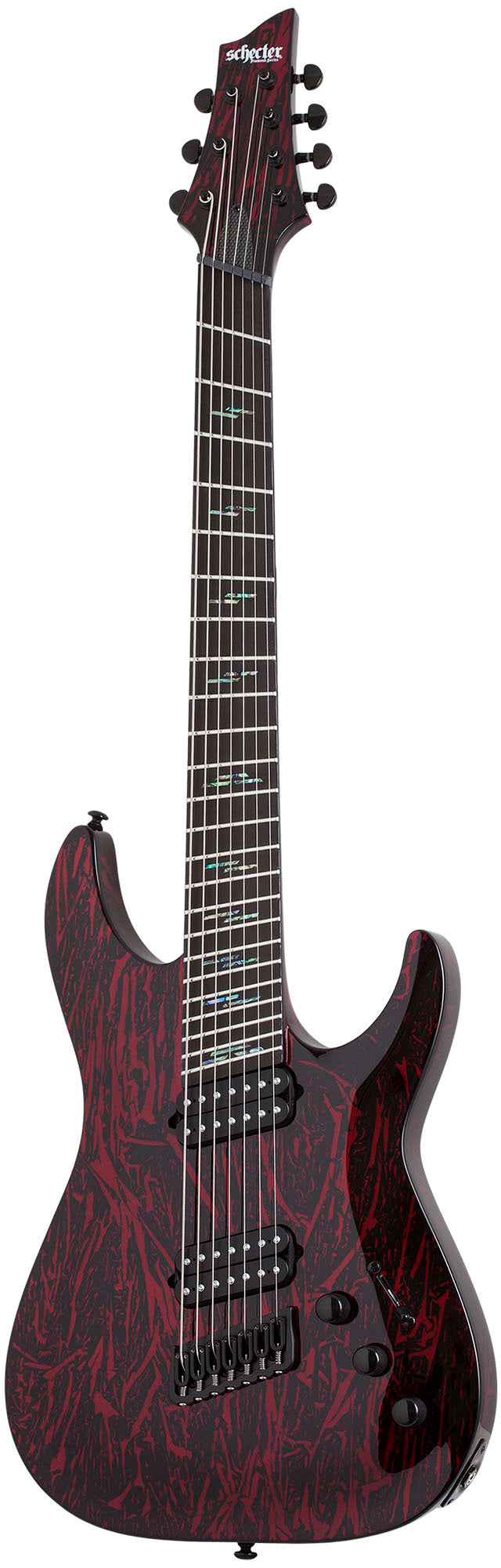 Schecter C-7 Multiscale Silver Mountain BM Guitarra Eléctrica 7 Cuerdas Blood Moon 1