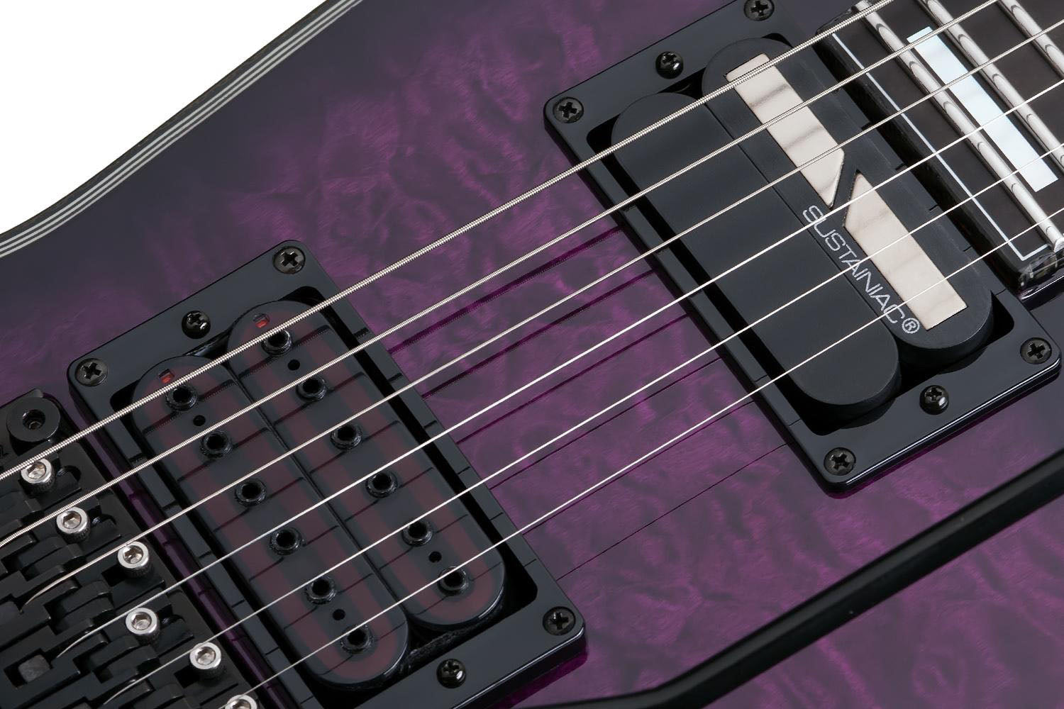 Schecter E-1 FR-S TPB Guitarra Eléctrica Transparent Purple Burst 9