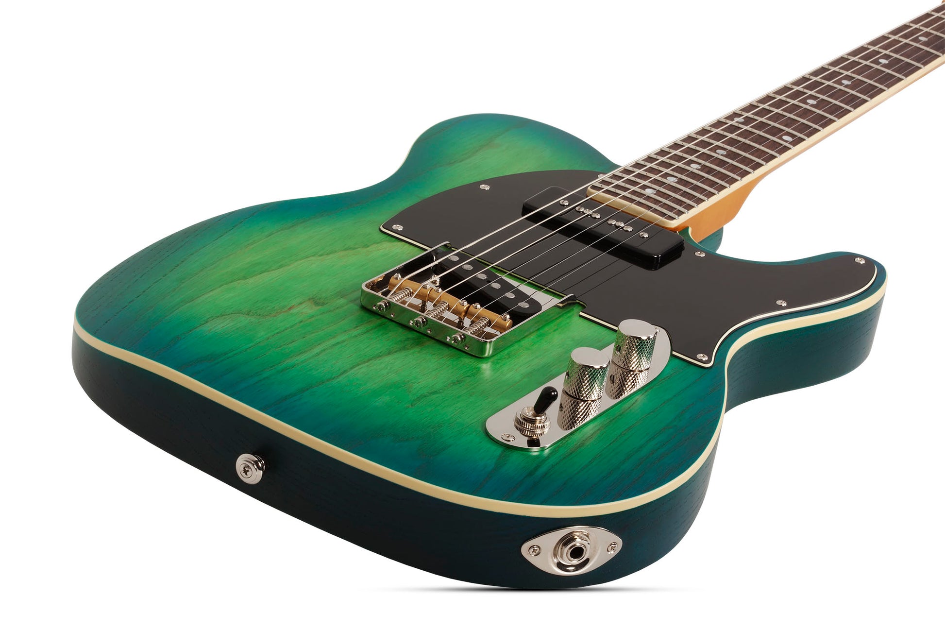 Schecter PT Special AQB Guitarra Eléctrica Aqua Burst Pearl 3