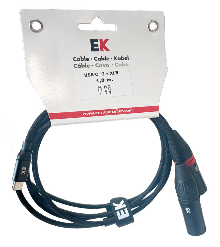 Auvisa HDMI21818 Cable USB C a 2 x XLR Macho 1.8 metros 1