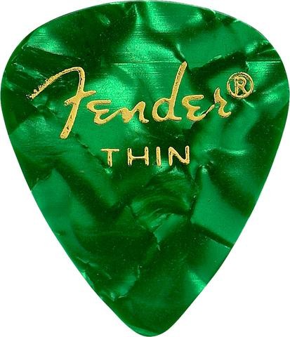 Fender 1980351771 351 Pack 12 Púas Green Moto Thin 1