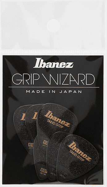 Ibanez PPA14HSGBK Grip Wizard Sand Grip Pack 6 Púas Heavy Negras 1