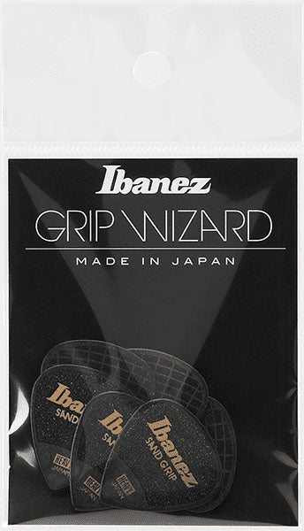 Ibanez PPA16HSGBK Grip Wizard Sand Grip Pack 6 Púas Heavy Negras 1