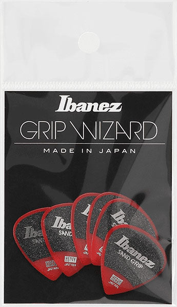 Ibanez PPA16HSGRD Grip Wizard Sand Grip Pack 6 Púas Heavy Rojas 1