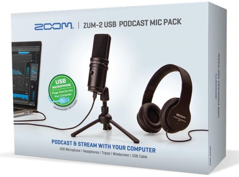 Zoom ZUM2 PMP Podcast Mic Pack Micrófono Condensador USB con Auriculares 9