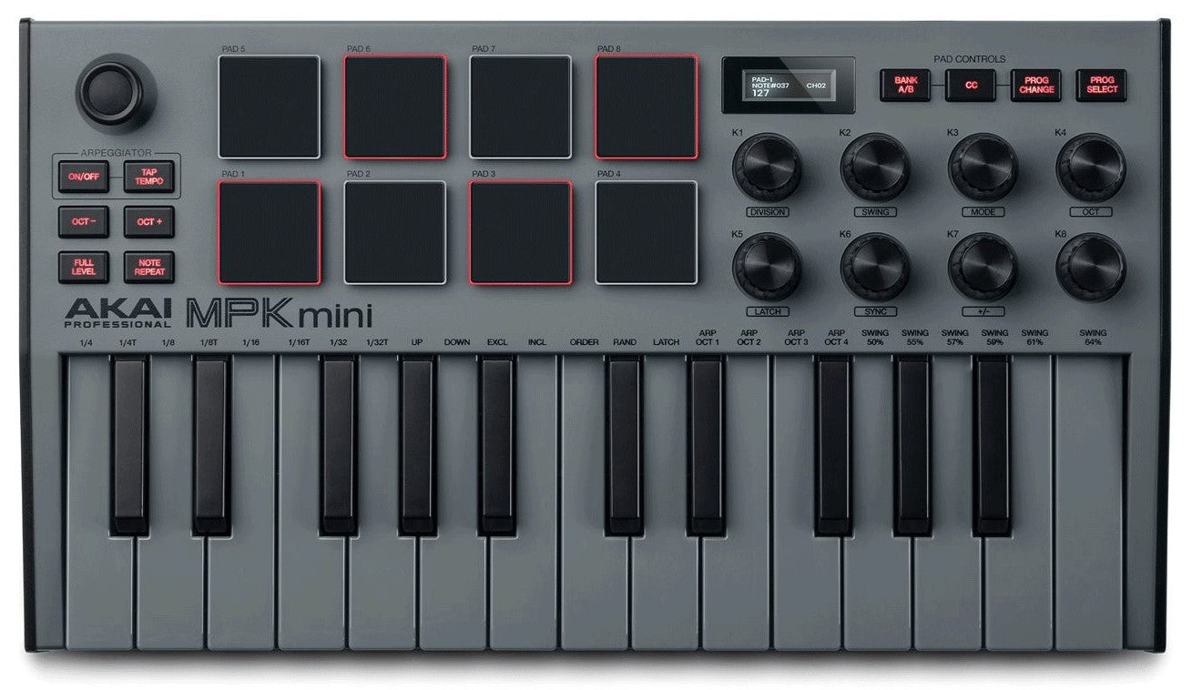 AKAI MPK Mini MK3 Grey Edition Teclado Controlador USB Gris 15