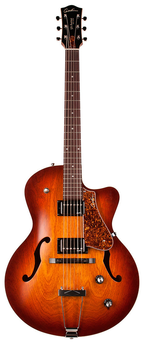 Godin 5Th Avenue CW Kingpin II HB CB Guitarra Eléctrica Cognac Burst 1