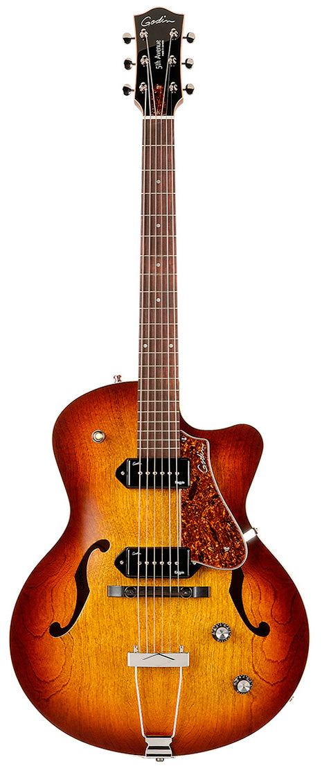 Godin 5Th Avenue CW Kingpin II P90 CB Guitarra Eléctrica Cognac Burst 1