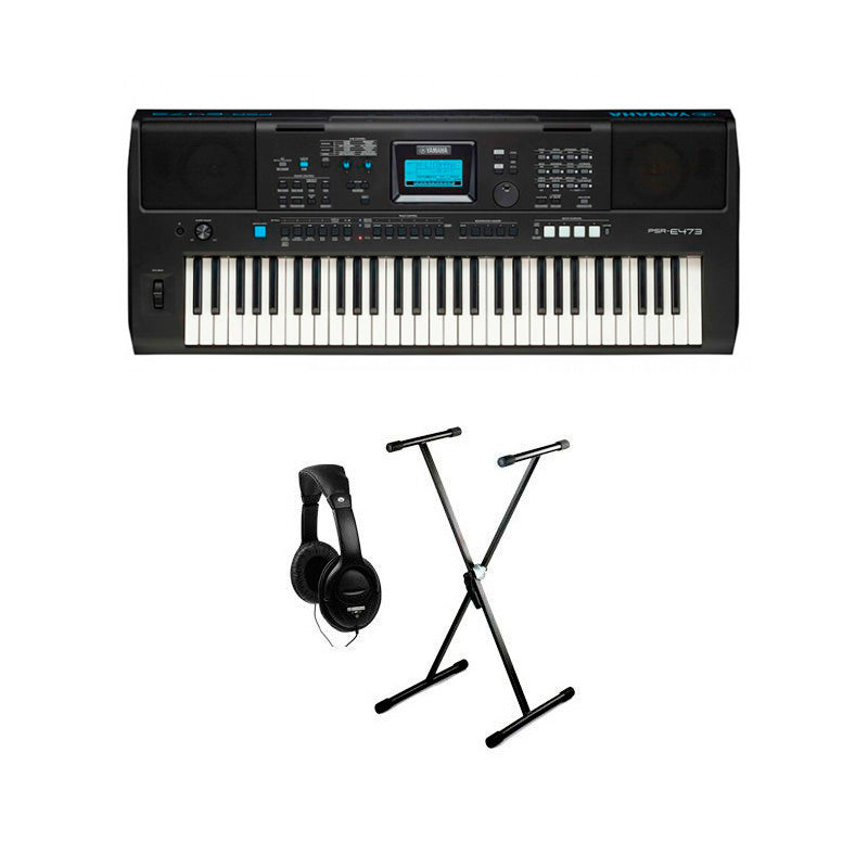 Yamaha -Pack- PSR E473 Teclado Portátil + Soporte y Auriculares 1