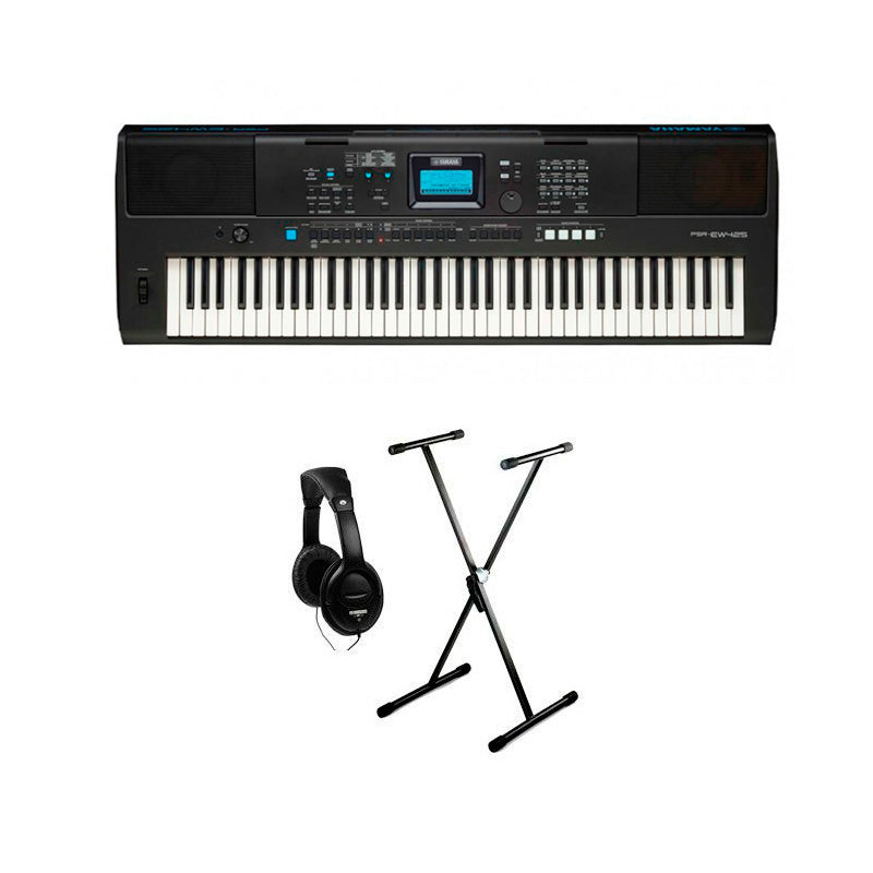 Yamaha -Pack- PSR EW425 Teclado Portátil + Soporte y Auriculares 1