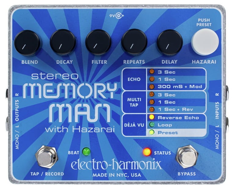 Electro Harmonix Stereo Memory Man with Hazarai Pedal Delay Looper 1