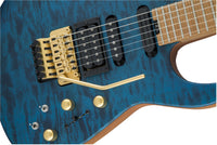 Jackson USA Phil Collen PC1 Satin Stain CFMN Guitarra Eléctrica Satin Transparent Blue 6