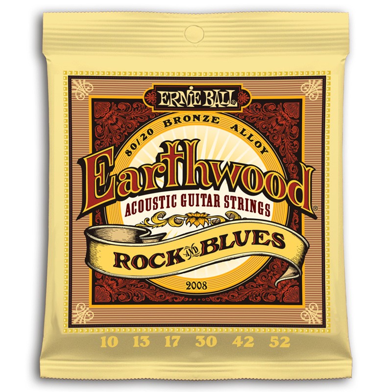 Ernie Ball 2008 Earthwood Bronce Rock and Blues Juego Cuerdas Guitarra Acústica 010-052 1