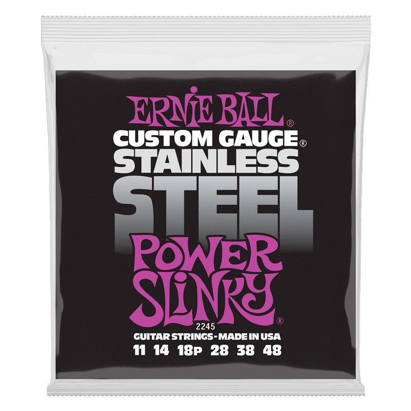 Ernie Ball 2245 Slinky Stainless Steel Juego Cuerdas Guitarra Eléctrica 011-048 1