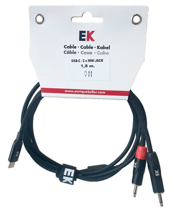 Auvisa HDMI22018 Cable USB C a 2 x Minijack Macho 1.8 metros 1