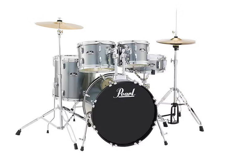 Pearl RS585C C706 Roadshow Batería Acústica con Herrajes y Platos Charcoal Metallic 1