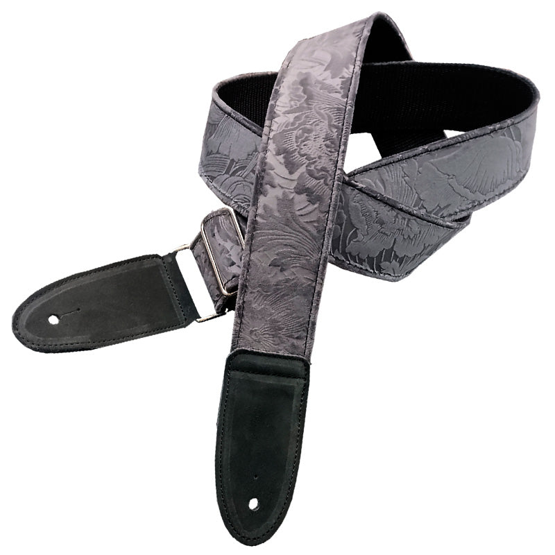 Bourbon Straps Velvet Outline Grey Textile Correa Guitarra Gris 1