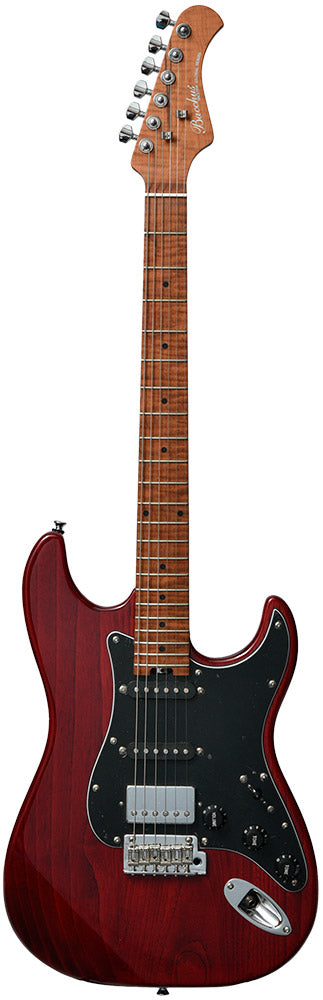 Bacchus BSH-800 ASH/RSM STR Global HSS Guitarra Eléctrica Transparent Red 1