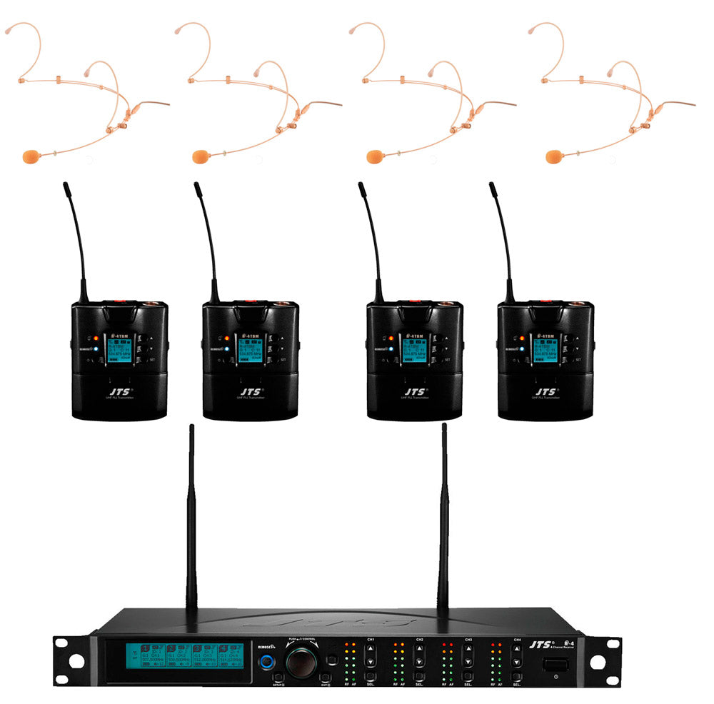 JTS -Pack- R-45 Sistema Inalámbrico con 4 Emisores y Micrófonos de Diadema 1