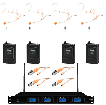 JTS -Pack- TXS-646 Sistema Inalámbrico con 4 Emisores + Micrófonos de Diadema y Cable 1