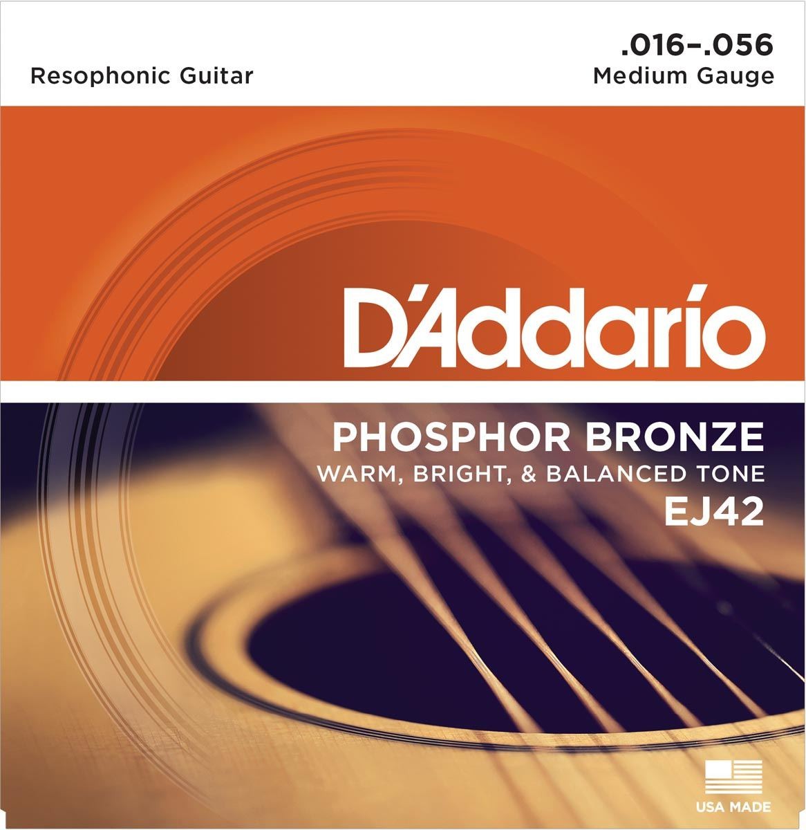 Daddario EJ42 Juego Cuerda Guitarra Resofonica 016-056 1