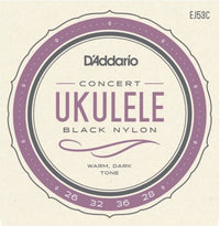 Daddario EJ53C Juego Cuerdas Ukelele Black Nylon 1