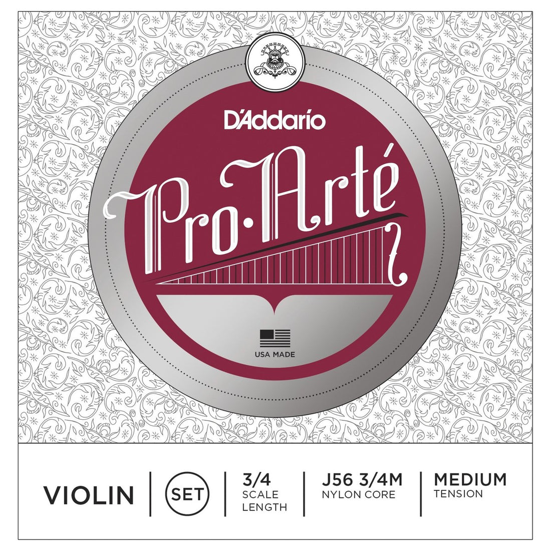 Daddario J56 3/4 Med Juego Cuerda Violín Pro Arte 1