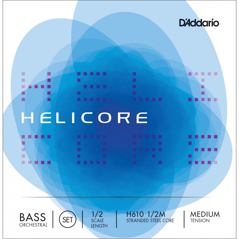 Daddario H610 1/2 Med Helicore Orquestral Juego Cuerdas Contrabajo 1