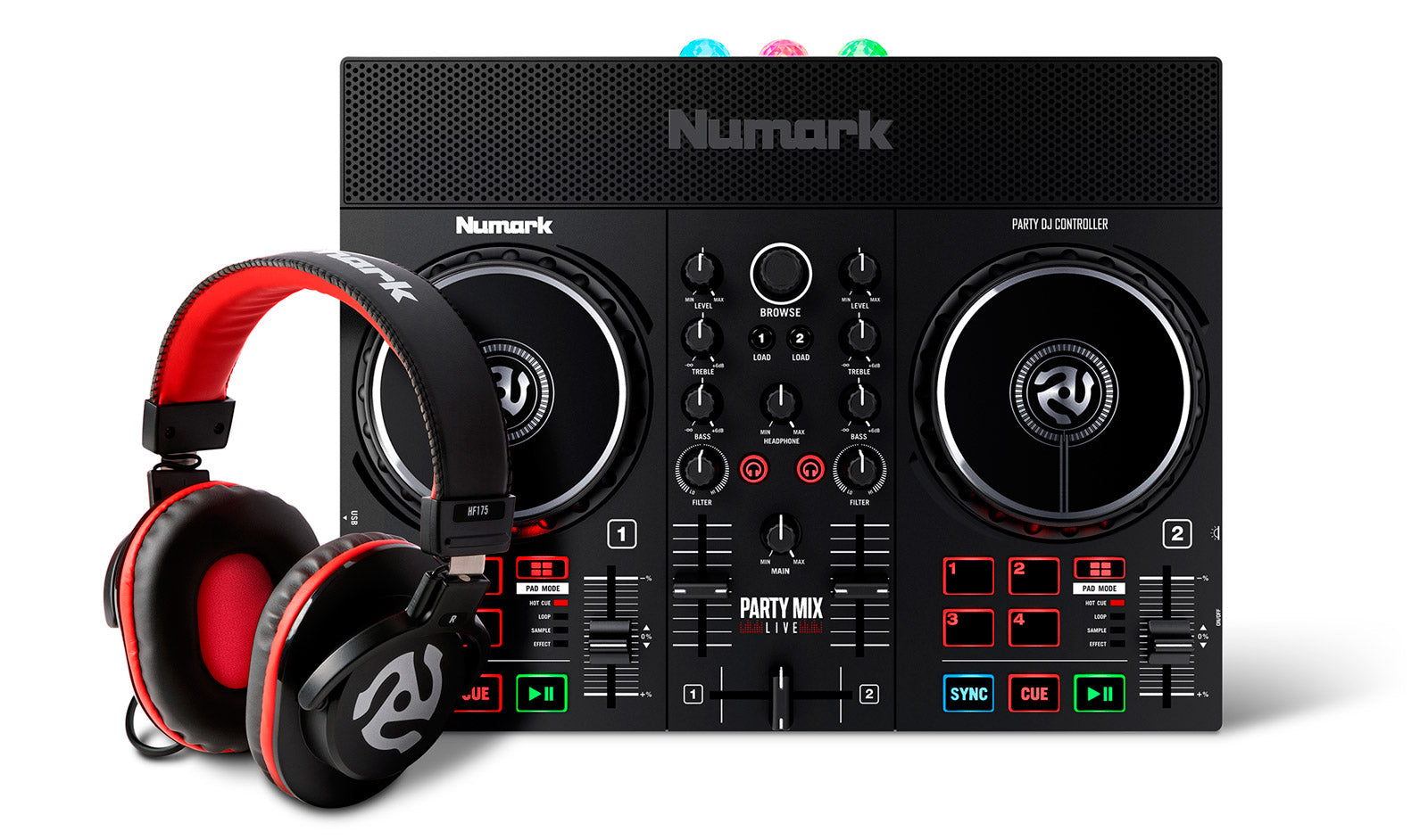 Numark Party Mix Live Bundle Controlador DJ con Auriculares 1